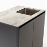 Шкаф напольный с мойкой Lounge D-04S-R, 90 см, черный/серый каспий