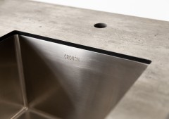 Шкаф напольный с мойкой Lounge D-04S-R, 90 см, черный/серый каспий