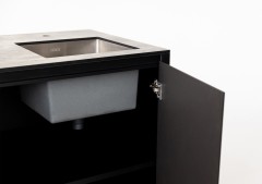 Шкаф напольный с мойкой Lounge D-04S-R, 90 см, черный/серый каспий