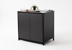 Шкаф напольный с мойкой Lounge D-04S-R, 90 см, черный/серый каспий