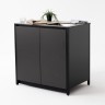 Шкаф напольный с мойкой Lounge D-04S-R, 90 см, черный/серый каспий
