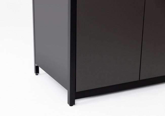 Шкаф напольный с мойкой Lounge D-04S-R, 90 см, черный/серый каспий