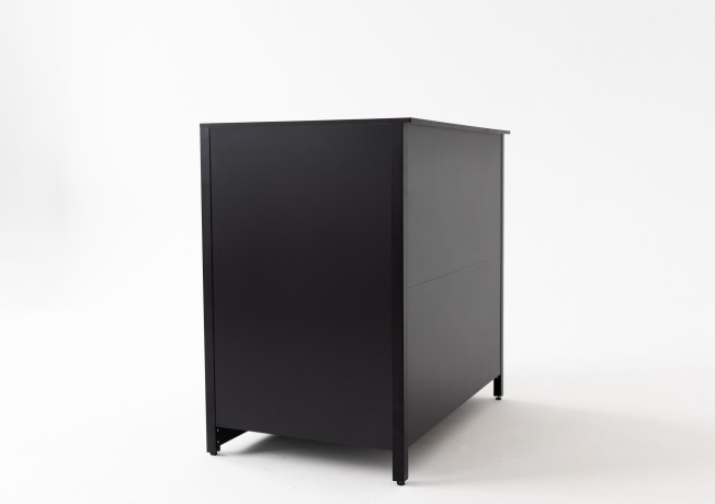 Шкаф напольный с мойкой Lounge D-04S-R, 90 см, черный/серый каспий