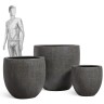 Кашпо TREEZ Effectory Stone большой округлый конус Тёмно-серый камень д-54 см, в-51 см