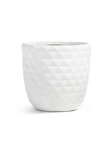 Кашпо TREEZ ERGO Diamond Чаша-конус Белый камень д-30, в-29 см