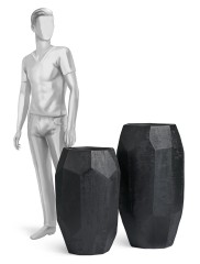 Кашпо TREEZ Effectory Anthra Высокий Design-многогранник Антрацит в-75, д-48 см 1/1