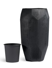 Кашпо TREEZ Effectory Anthra Высокий Design-многогранник Антрацит в-75, д-48 см 1/1