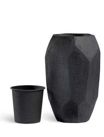 Кашпо TREEZ Effectory Anthra Высокий Design-многогранник Антрацит в-75, д-48 см 1/1