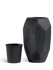 Кашпо TREEZ Effectory Anthra Высокий Design-многогранник Антрацит в-75, д-48 см 1/1