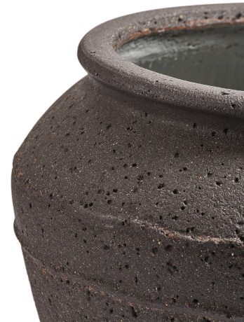 Кашпо Treez Ergo Nero Чаша-амфора Чёрный туф в-29 см, д-33 см