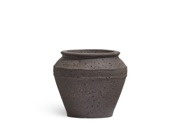 Кашпо Treez Ergo Nero Чаша-амфора Чёрный туф в-29 см, д-33 см