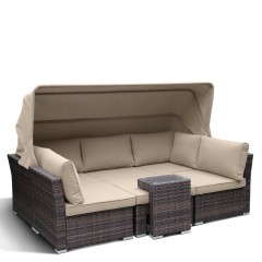 Диван-трансформер из искусственного ротанга AFM-320B Brown