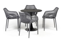 "Беллини" обеденная группа на 4 персоны, цвет темно-серый
