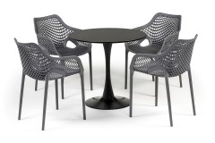 "Беллини" обеденная группа на 4 персоны, цвет темно-серый