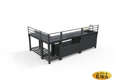 Bellac Кухня антрацит/натуральный, алюминий/тик