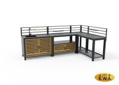 Bellac Кухня антрацит/натуральный, алюминий/тик