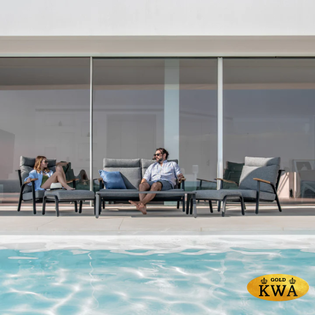 Malmo с 2-х местным диваном Комплект лаунж мебели антрацит/серый, алюминий