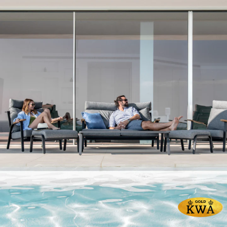 Malmo с 2-х местным диваном Комплект лаунж мебели антрацит/серый, алюминий