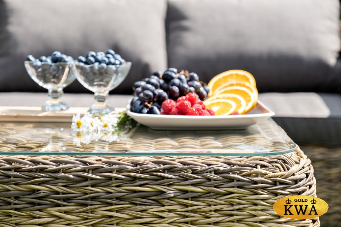 "Кальяри" журнальный столик из искусственного ротанга (гиацинт), цвет соломенный