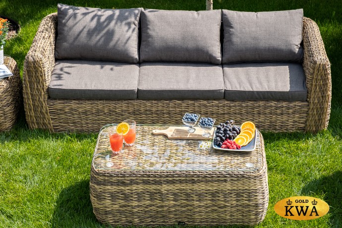 "Кальяри" журнальный столик из искусственного ротанга (гиацинт), цвет соломенный