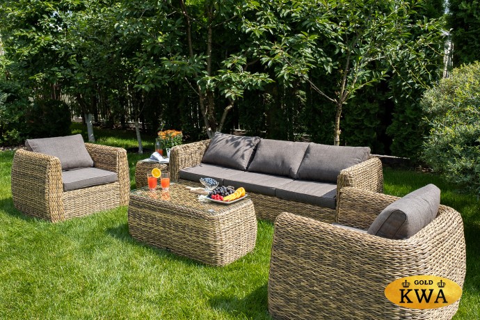 "Кальяри" журнальный столик из искусственного ротанга (гиацинт), цвет соломенный