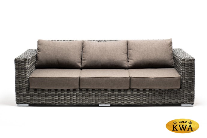 "Боно" диван из искусственного ротанга трехместный, цвет графит