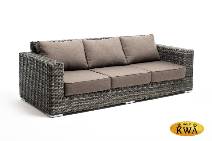 "Боно" диван из искусственного ротанга трехместный, цвет графит