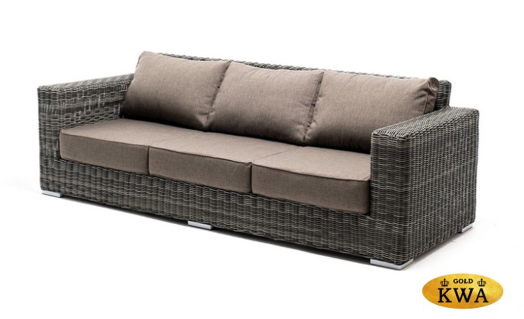 "Боно" диван из искусственного ротанга трехместный, цвет графит