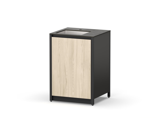 Шкаф напольный с мойкой Lounge D-10S, 60 см, дуб сонома/черный мрамор