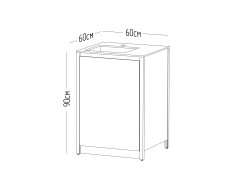 Шкаф напольный с мойкой Lounge D-10S, 60 см, дуб сонома/черный мрамор