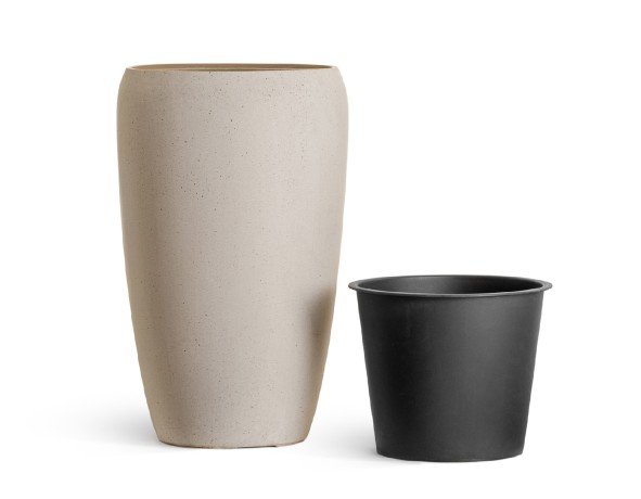 Кашпо TREEZ Effectory Gloss Высокий округлый конус Белый глянцевый лак в-51 см, д-32 см