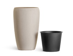 Кашпо TREEZ Effectory Gloss Высокий округлый конус Белый глянцевый лак в-51 см, д-32 см