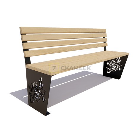 Скамейка «Роза» без подлокотников