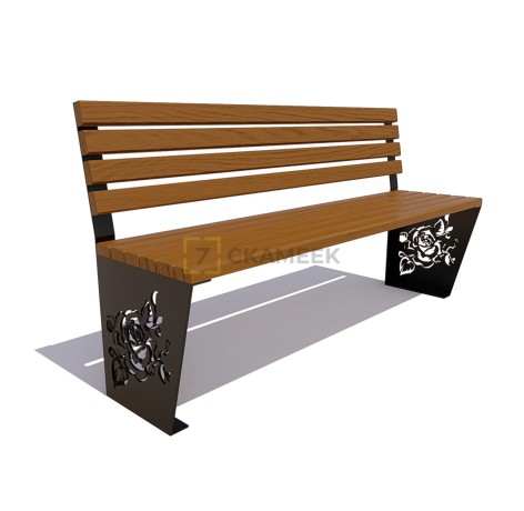 Скамейка «Роза» без подлокотников