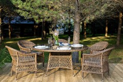 "Эспрессо–150 S" обеденная группа плетеная, цвет коричневый