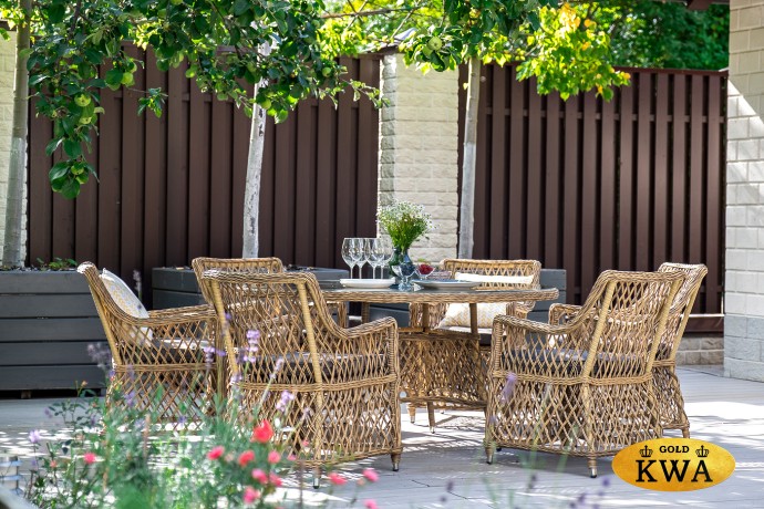 "Латте" плетеное кресло из искусственного ротанга, цвет соломенный