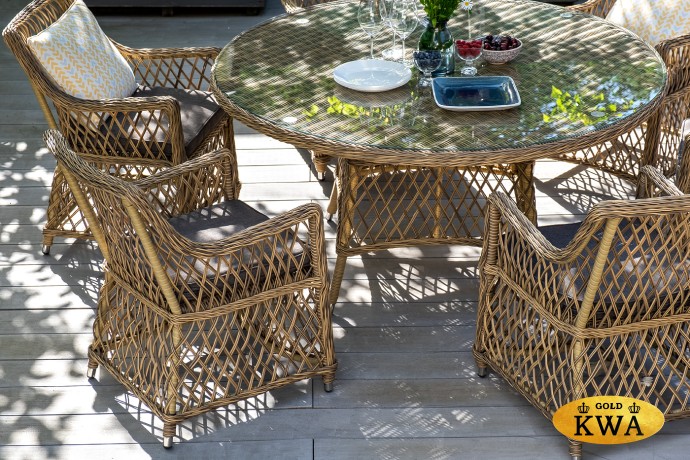 "Латте" плетеное кресло из искусственного ротанга, цвет соломенный