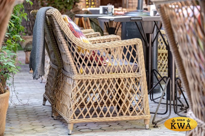 "Латте" плетеное кресло из искусственного ротанга, цвет соломенный