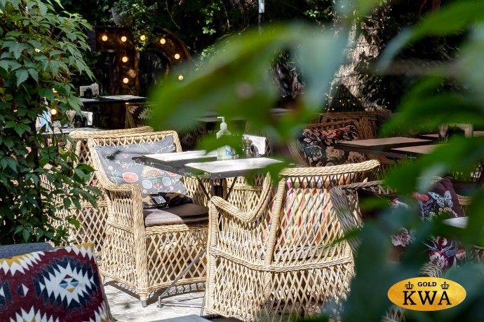 "Латте" плетеное кресло из искусственного ротанга, цвет соломенный