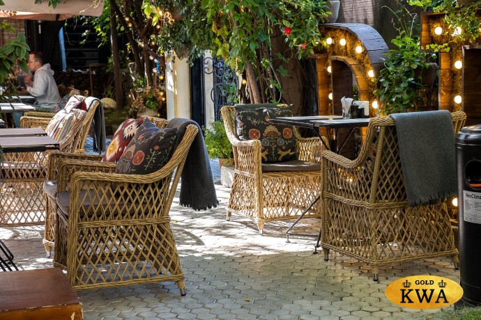 "Латте" плетеное кресло из искусственного ротанга, цвет соломенный