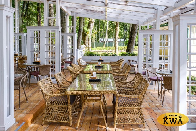 "Латте" плетеное кресло из искусственного ротанга, цвет соломенный