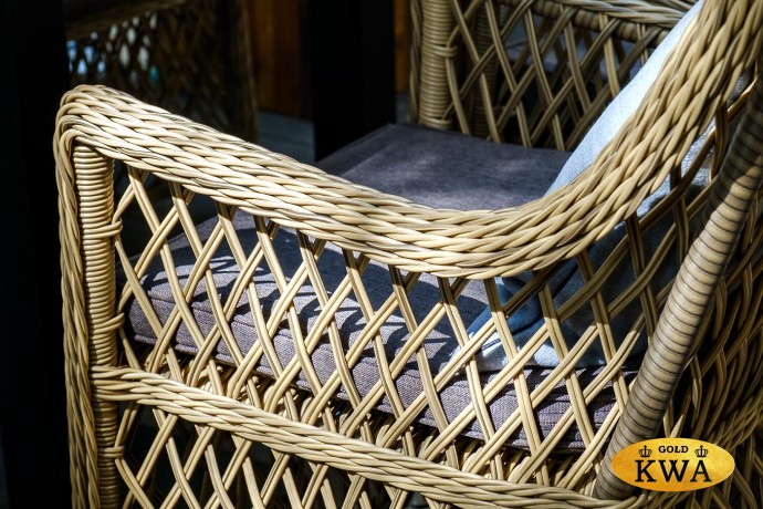 "Латте" плетеное кресло из искусственного ротанга, цвет соломенный