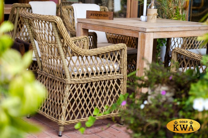 "Латте" плетеное кресло из искусственного ротанга, цвет соломенный