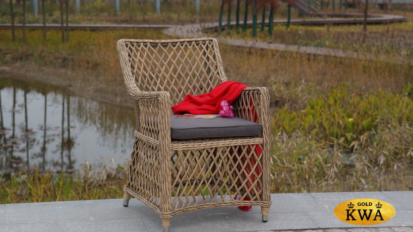 "Латте" плетеное кресло из искусственного ротанга, цвет соломенный