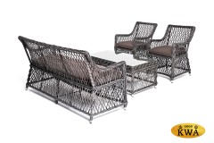 &quot;Асти&quot; лаунж-зона из искусственного ротанга на 4 персоны, цвет графит