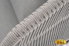 &quot;Милан&quot; диван 2-местный плетеный из роупа, каркас алюминий светло-серый (RAL7035) шагрень, роуп серый меланж круглый, ткань светло-серая