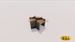 Модульная скамейка «Соты» (лиственница)