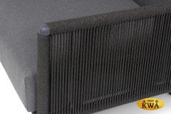 &quot;Джелло&quot; кресло плетеное из роупа, каркас алюминий темно-серый (RAL7024) муар, роуп темно-серый круглый, ткань темно-серая 027