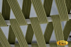 &quot;Диего&quot; кресло плетеное из роупа, каркас алюминий светло-серый (RAL7035) муар, роуп салатовый меланж круглый, ткань светло-серая