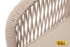 &quot;Канны&quot; кресло плетеное из роупа, каркас алюминий белый, роуп бежевый круглый, ткань бежевая